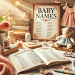 DALL·E 2024-11-05 01.17.59 - A warm and inviting image focused on pregnancy, featuring a cozy setting with soft, natural lighting. A baby name book is open on a table, surrounded